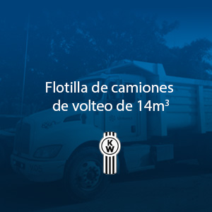 Renta de flotilla de camiones de volteo de 14m